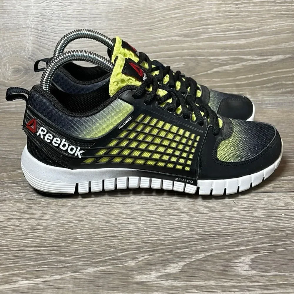 Reebok CrossFit ZQuick 2.0 Nanoweb Mens Sz 5/Womens 6.5 Black Neon Green Sneaker